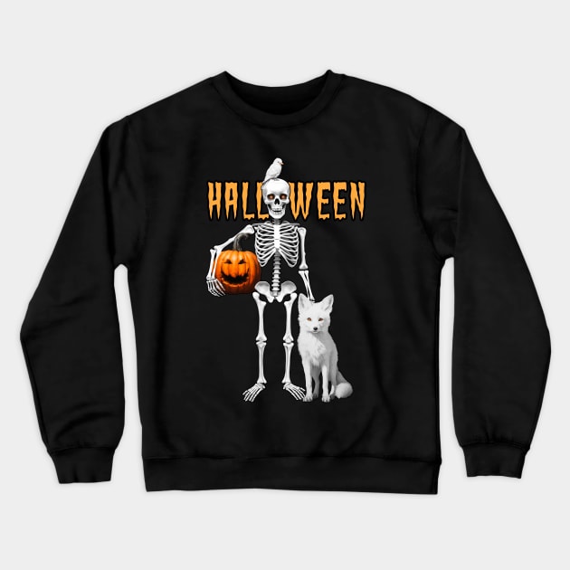 Halloween skeleton and friends Crewneck Sweatshirt by KIDEnia